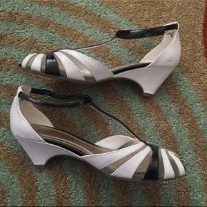 T-Strap Black & White Heel